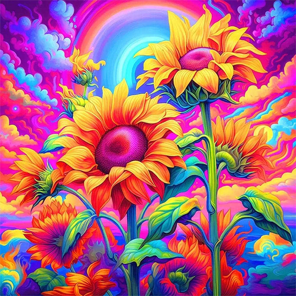 Rainbow Sunflower - Wooden Jigsaw Puzzle - A3  - Wooden Gift Packaging - image 0