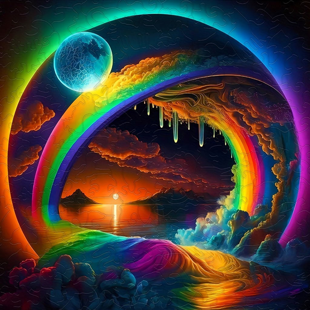 Colorful Aurora - Wooden Jigsaw Puzzle - A2 (500 PCS) - Wooden Gift Packaging - image 0