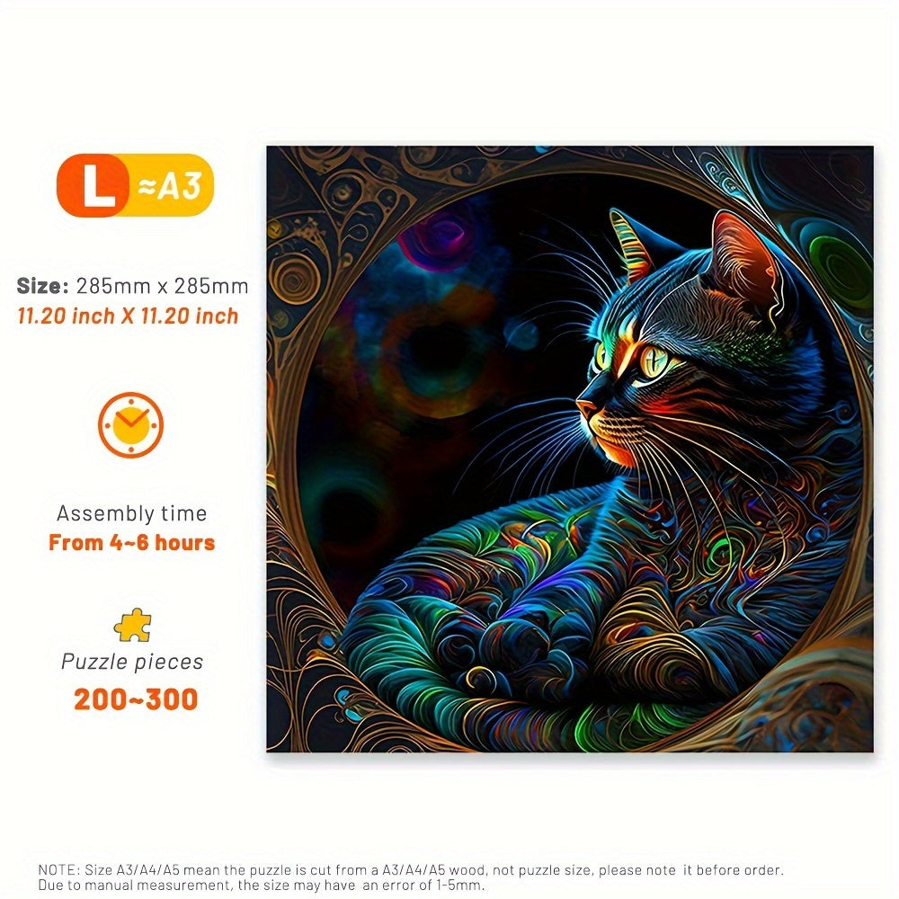 Cat ‘Luminous Fur’ - Wooden Jigsaw Puzzle - image 3