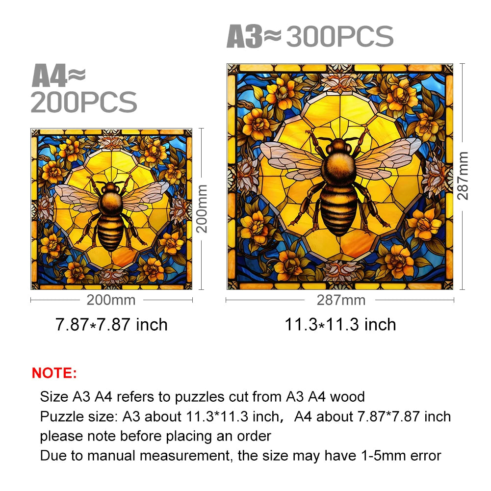 Orange Flower Bumblebee - Wooden Jigsaw Puzzle - image 2