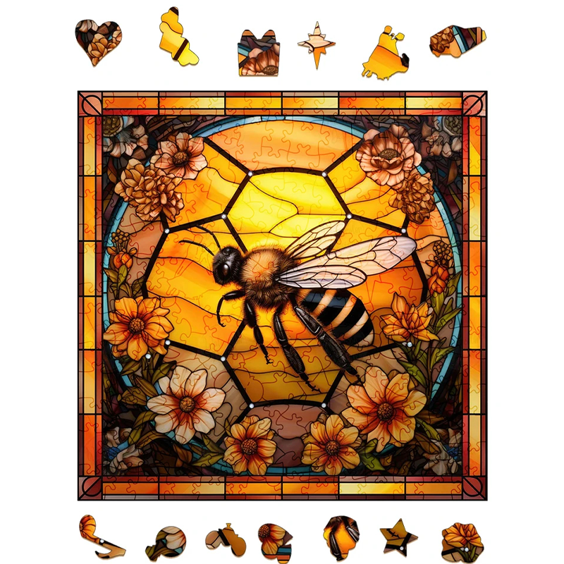 Garden Bee Sign -Wooden Jigsaw Puzzle - image 1
