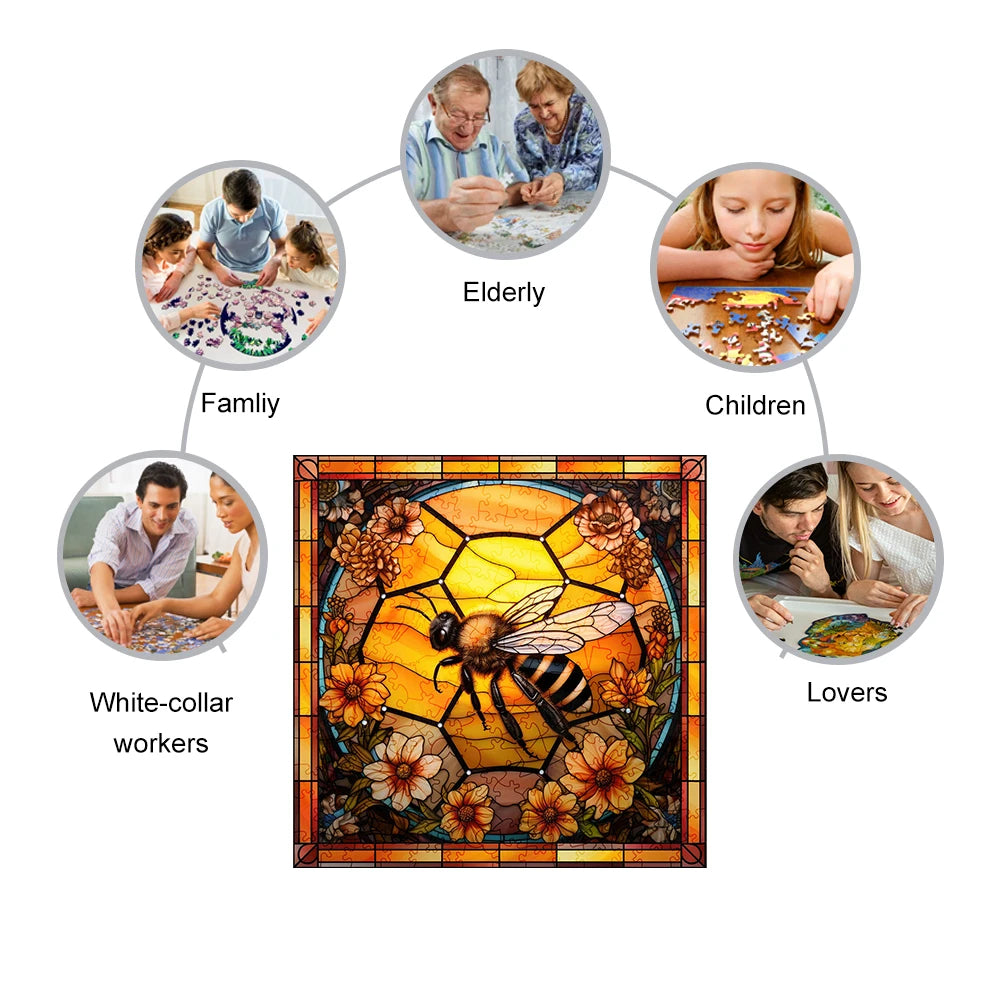 Garden Bee Sign -Wooden Jigsaw Puzzle - image 3