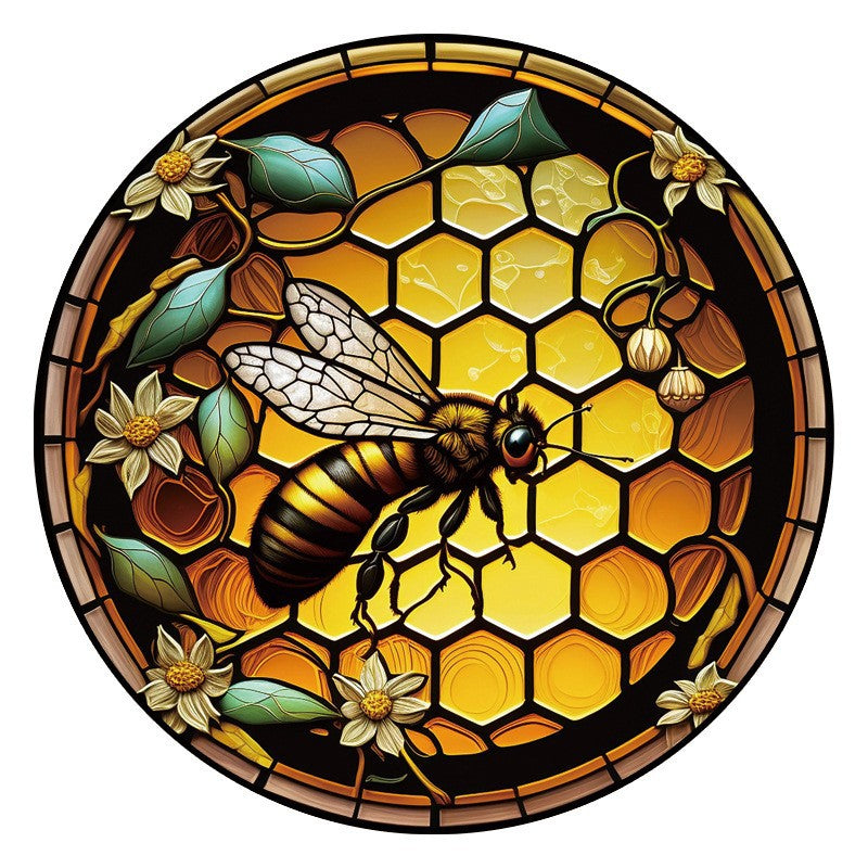 Yellow Bee on Honeycomb - Wooden Jigsaw Puzzle - A3  - image 0