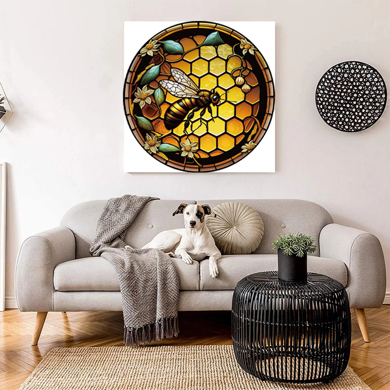 Yellow Bee on Honeycomb - Wooden Jigsaw Puzzle - image 4