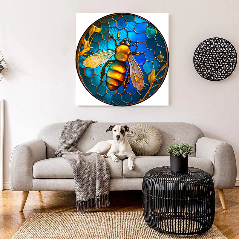 Bright Blue Bee - Wooden Jigsaw Puzzle - image 4