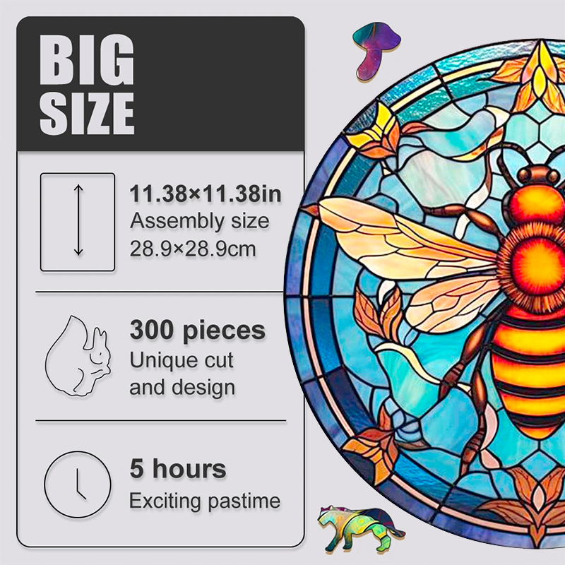 Bright Bee - Wooden Jigsaw Puzzle - image 3