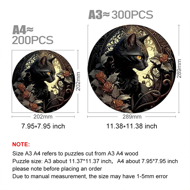Mysterious Garden Black Cat - Wooden Jigsaw Puzzle - image 2