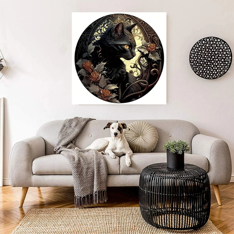 Mysterious Garden Black Cat - Wooden Jigsaw Puzzle - image 3