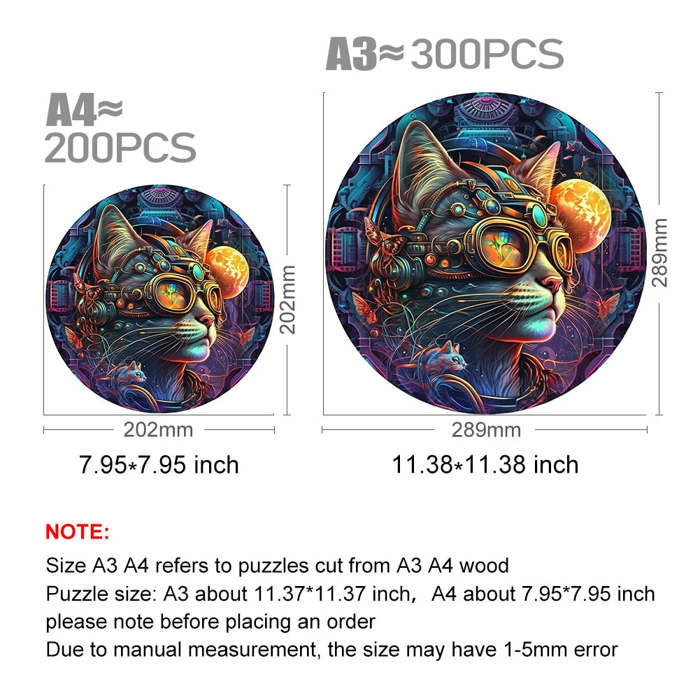 Mechanical Space Cat - Wooden Jigsaw Puzzle - image 2