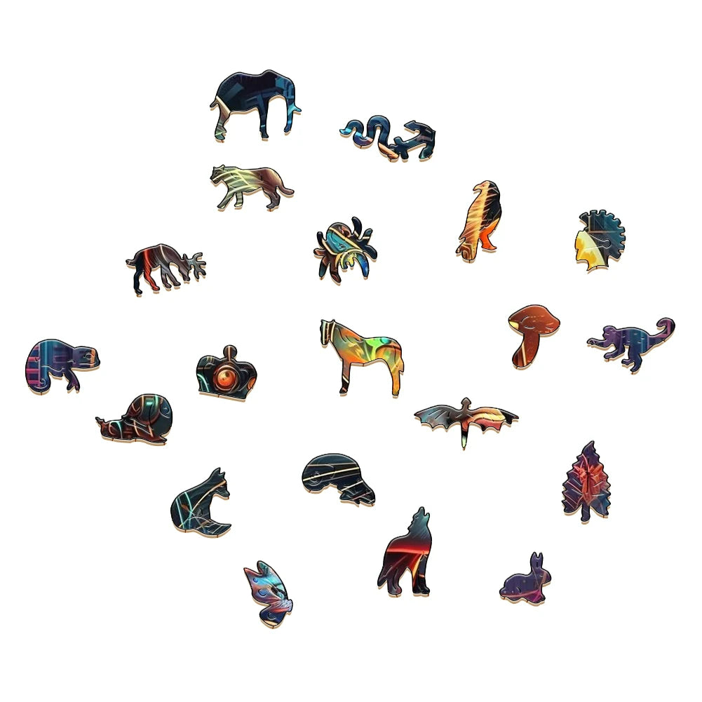 Mechanical Space Cat - Wooden Jigsaw Puzzle - image 3