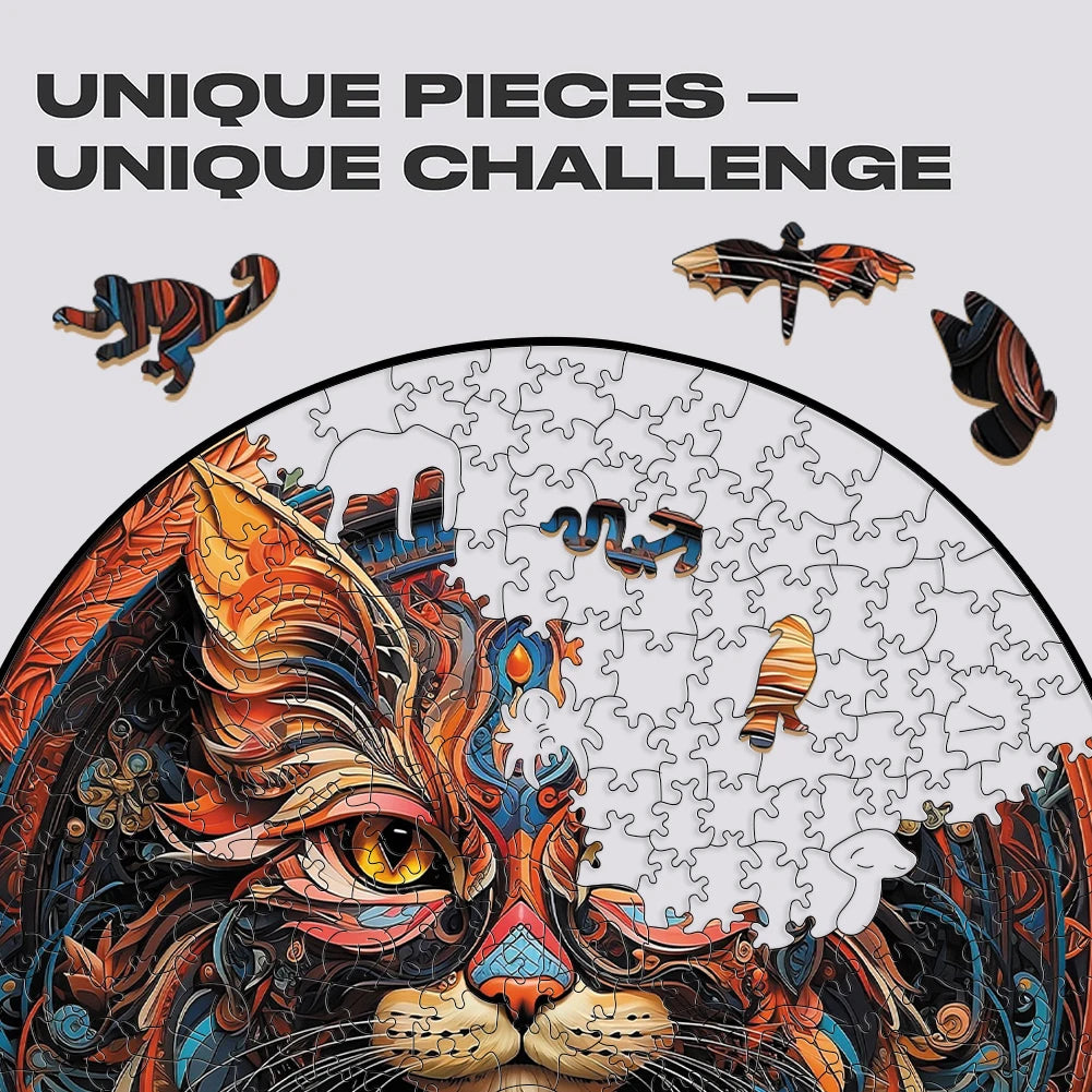 Mysterious Cat - Wooden Jigsaw Puzzle - image 5