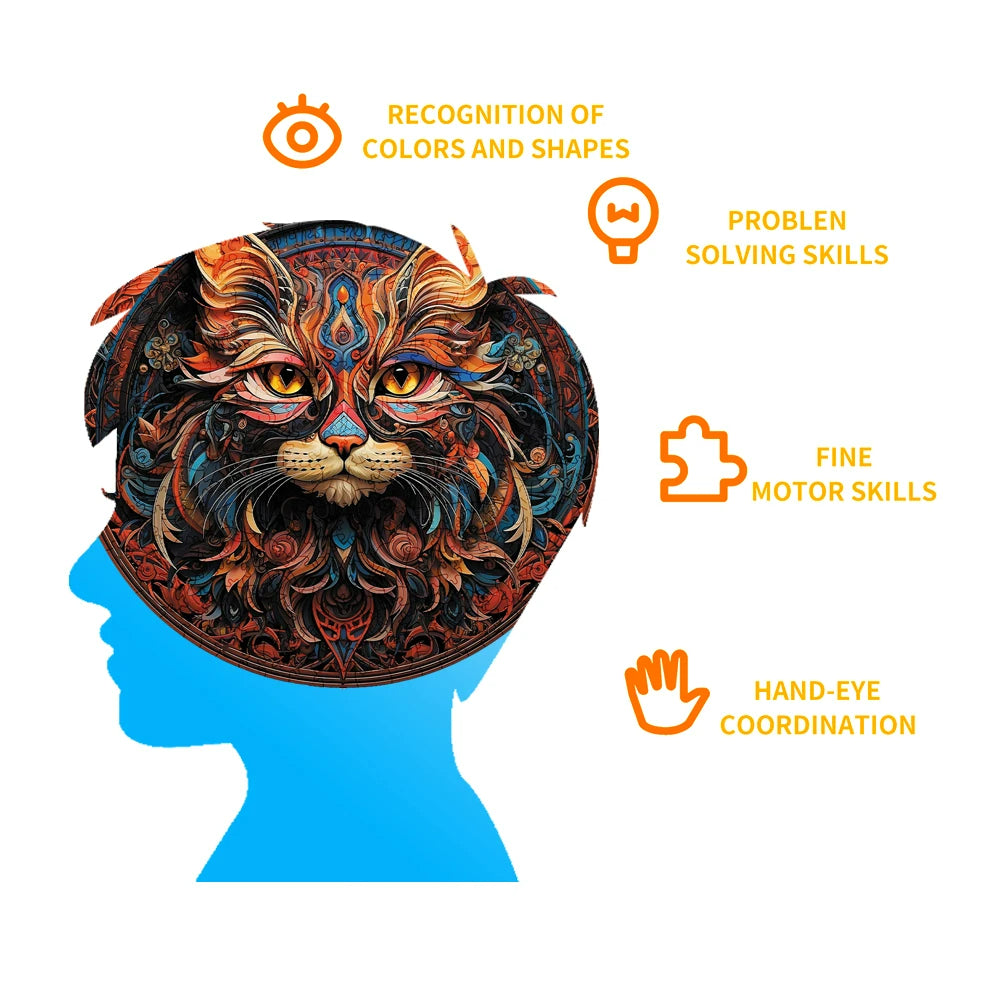 Mysterious Cat - Wooden Jigsaw Puzzle - image 6