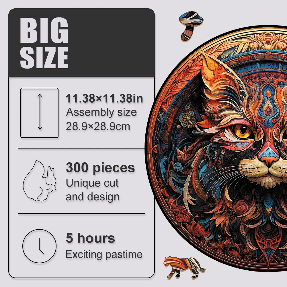 Mysterious Cat - Wooden Jigsaw Puzzle - image 4