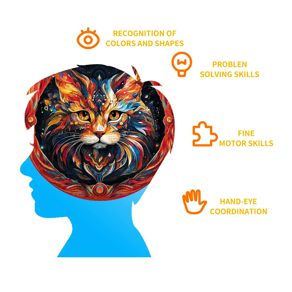 Mysterious Cat - Wooden Jigsaw Puzzle - image 6