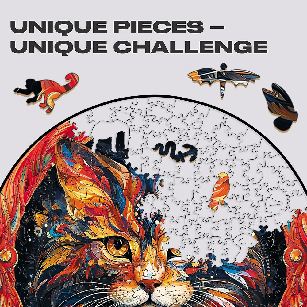 Mysterious Cat - Wooden Jigsaw Puzzle - image 5