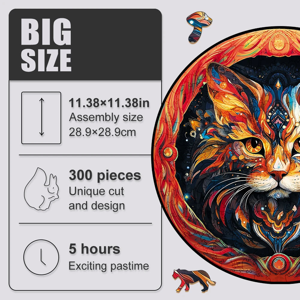 Mysterious Cat - Wooden Jigsaw Puzzle - image 4