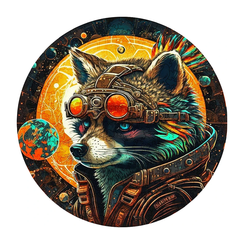 Mechanical Space Wolf - Wooden Jigsaw Puzzle - A3  - Wooden Gift Packaging - image 0