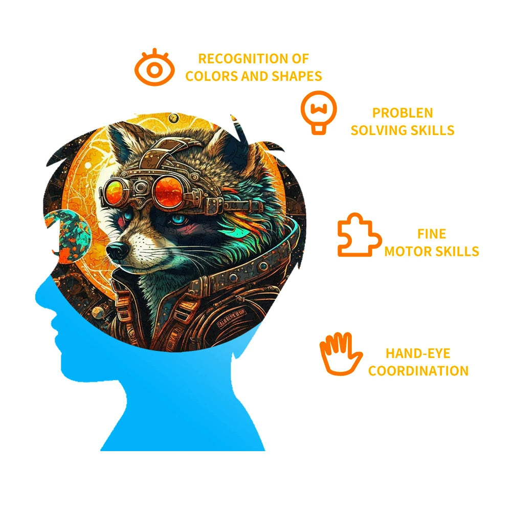 Mechanical Space Wolf - Wooden Jigsaw Puzzle - image 4