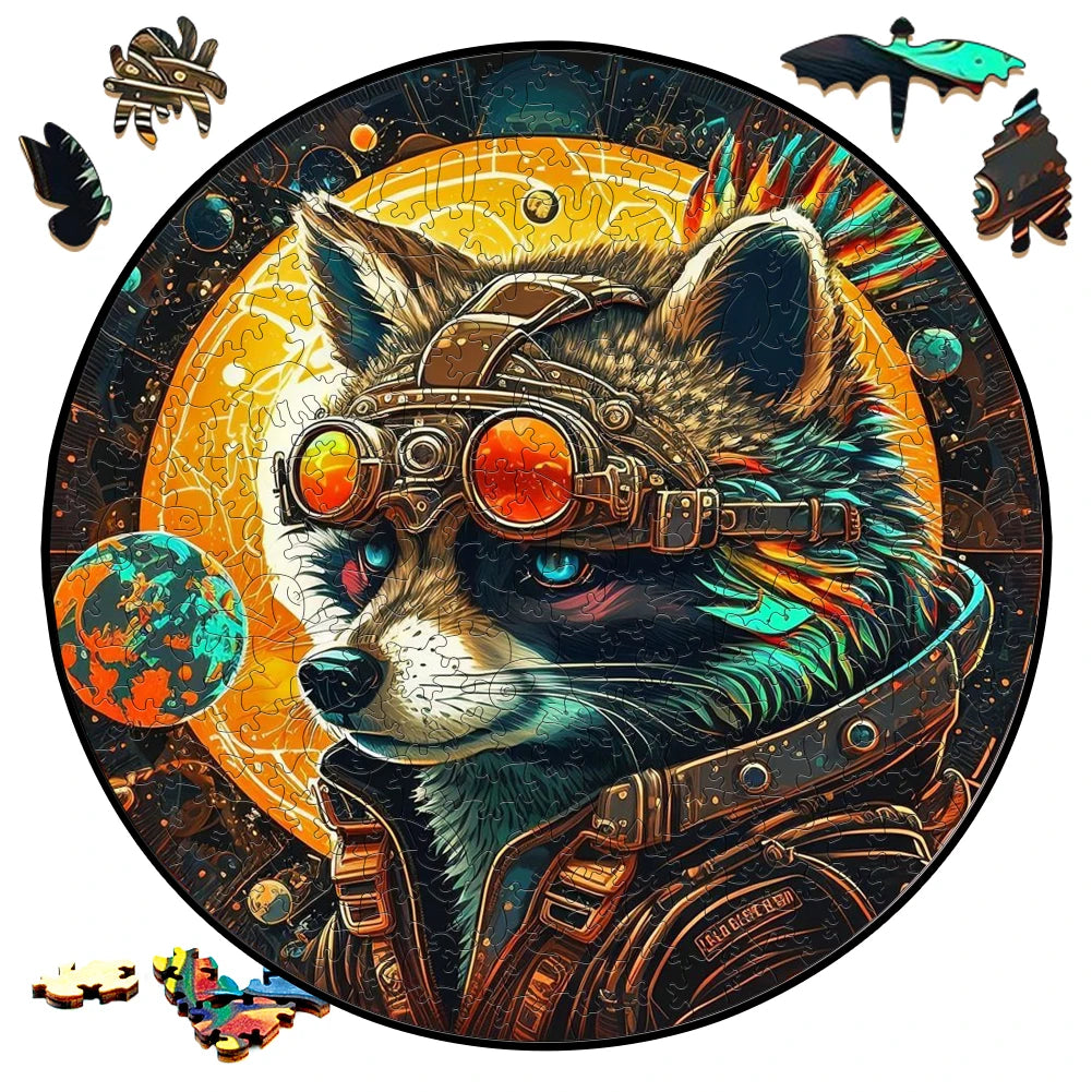 Mechanical Space Wolf - Wooden Jigsaw Puzzle - image 1
