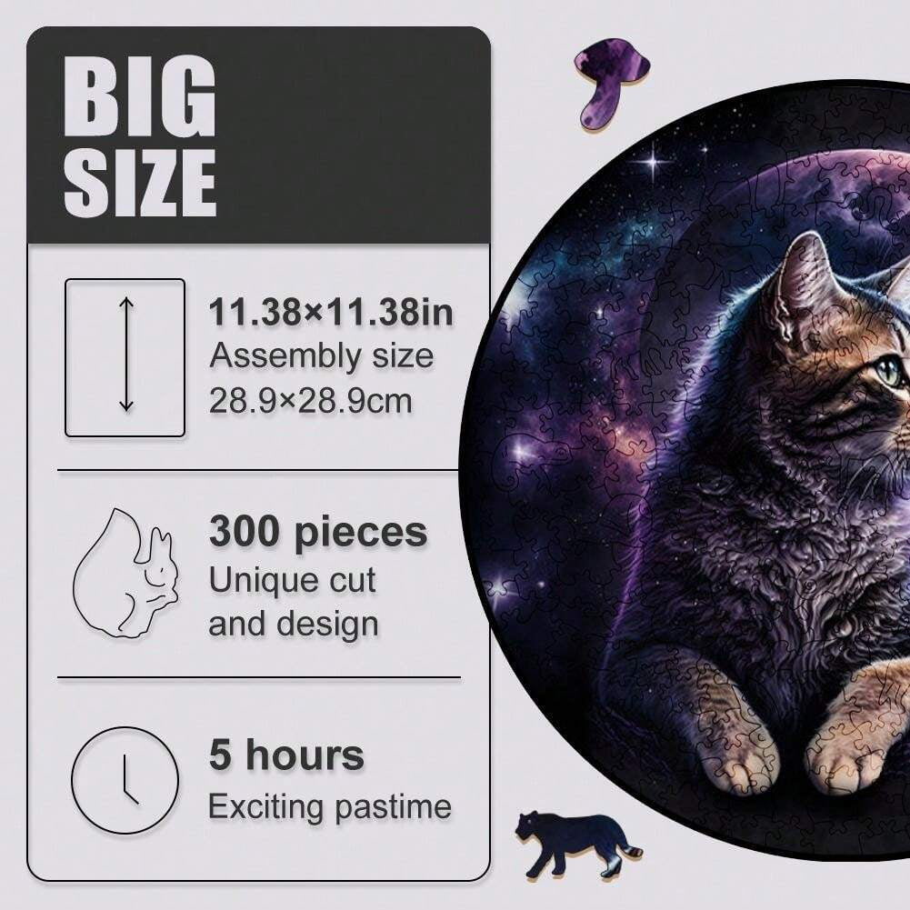  Mysterious Handsome Cat - Wooden Jigsaw Puzzle - image 3