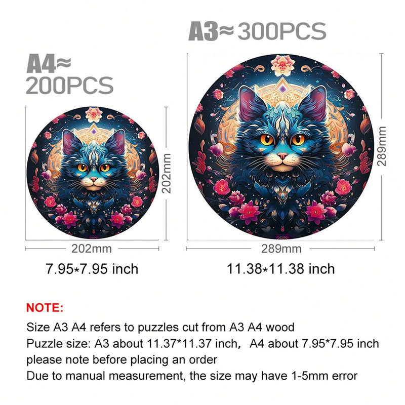 Block Mysterious Cat - Wooden Jigsaw Puzzle - image 2