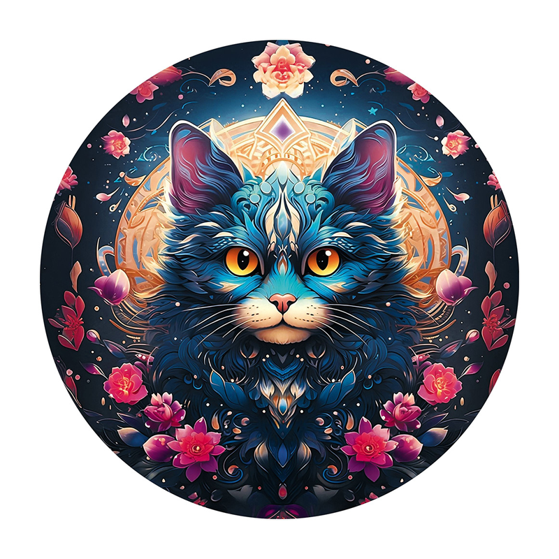 Block Mysterious Cat - Wooden Jigsaw Puzzle - A3  - Wooden Gift Packaging - image 0