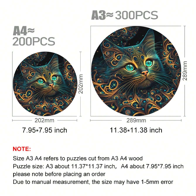 Mysterious Cat - Wooden Jigsaw Puzzle - image 2