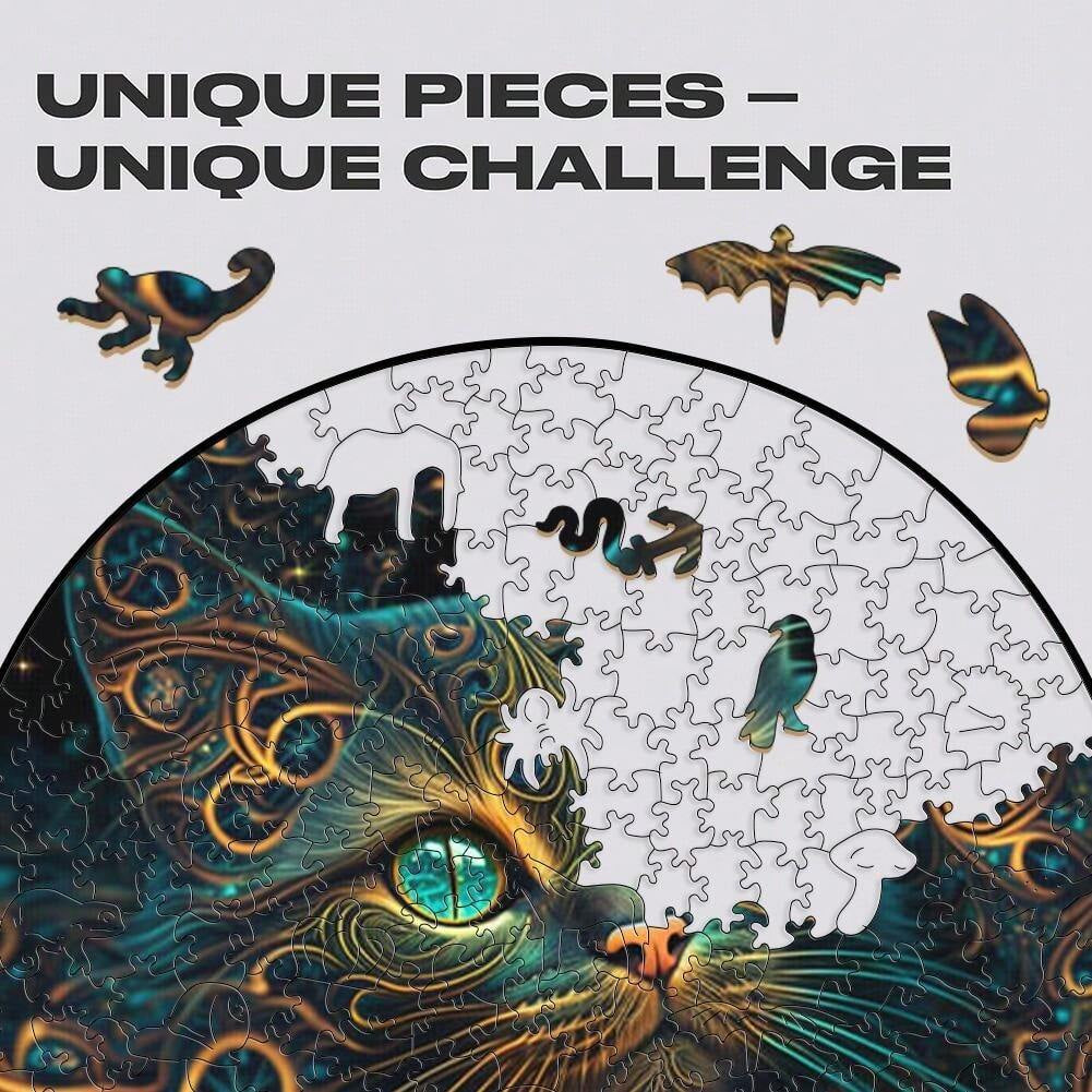 Mysterious Cat - Wooden Jigsaw Puzzle - image 3