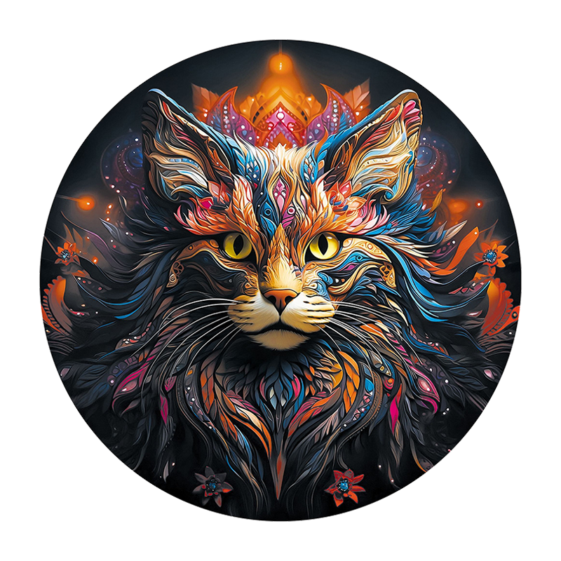 Mandala Cat - Wooden Jigsaw Puzzle - A3  - Wooden Gift Packaging - image 0