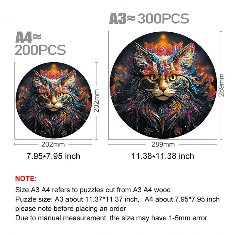 Mandala Cat - Wooden Jigsaw Puzzle - image 2