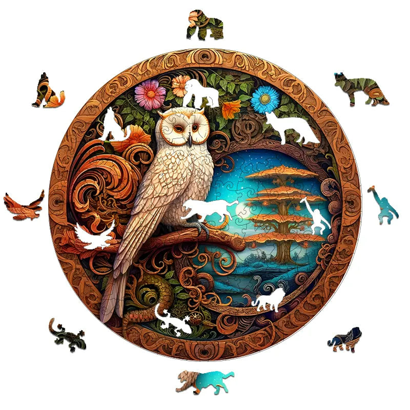 White Owl - Wooden Jigsaw Puzzles - image 1
