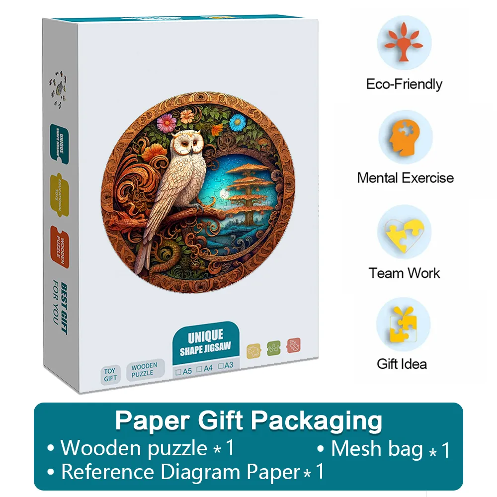 White Owl - Wooden Jigsaw Puzzles - image 4