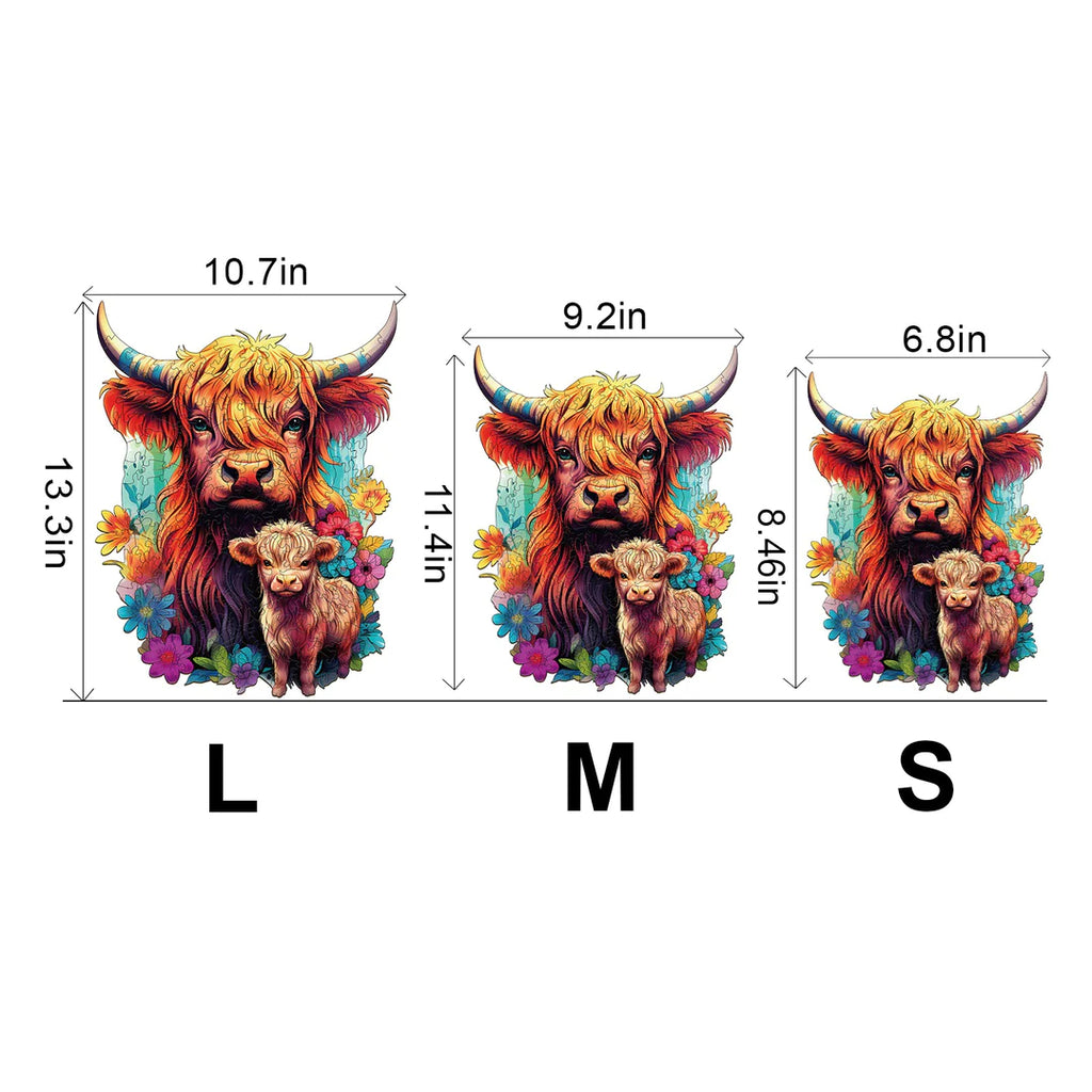 Highland Cattle Family - Wooden Jigsaw Puzzle - image 2