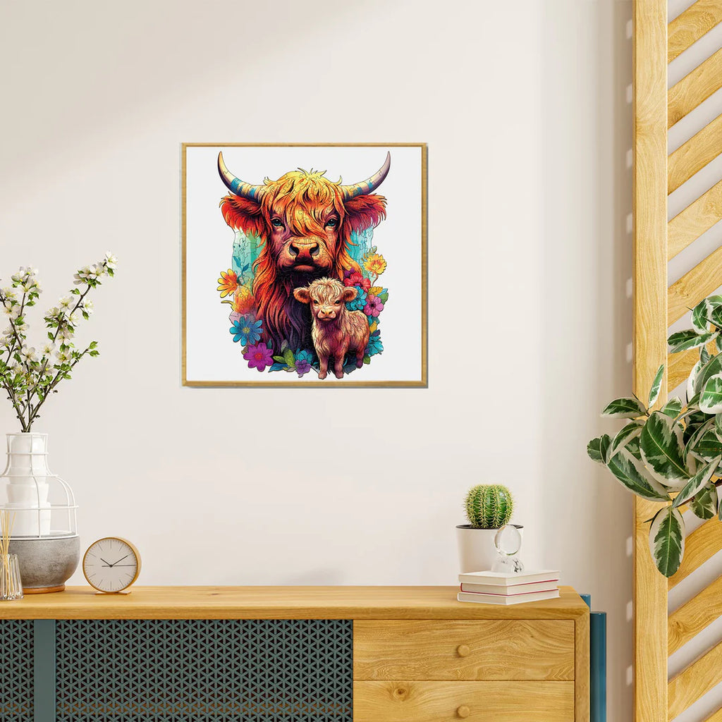 Highland Cattle Family - Wooden Jigsaw Puzzle - image 4