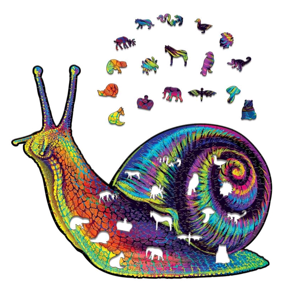 Multicolored Snail - Wooden Jigsaw Puzzle - image 1