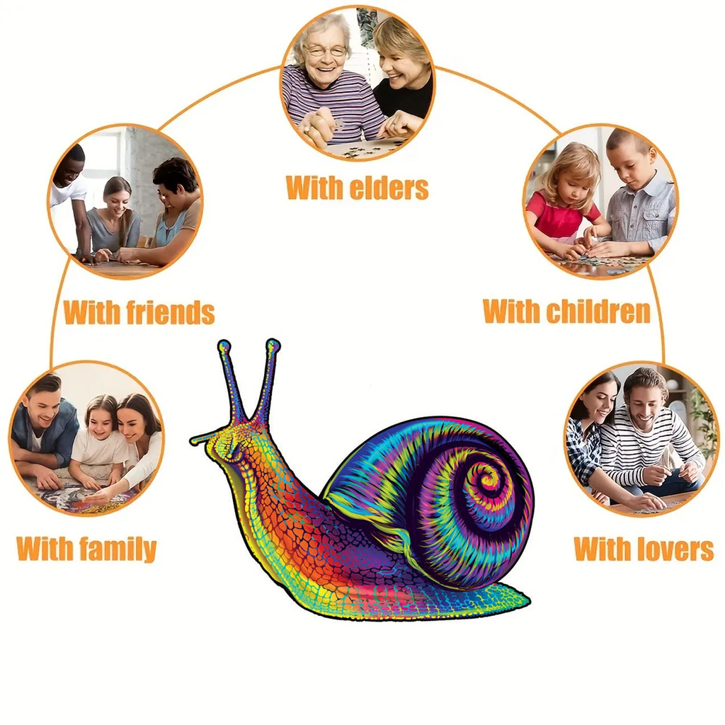 Multicolored Snail - Wooden Jigsaw Puzzle - image 3