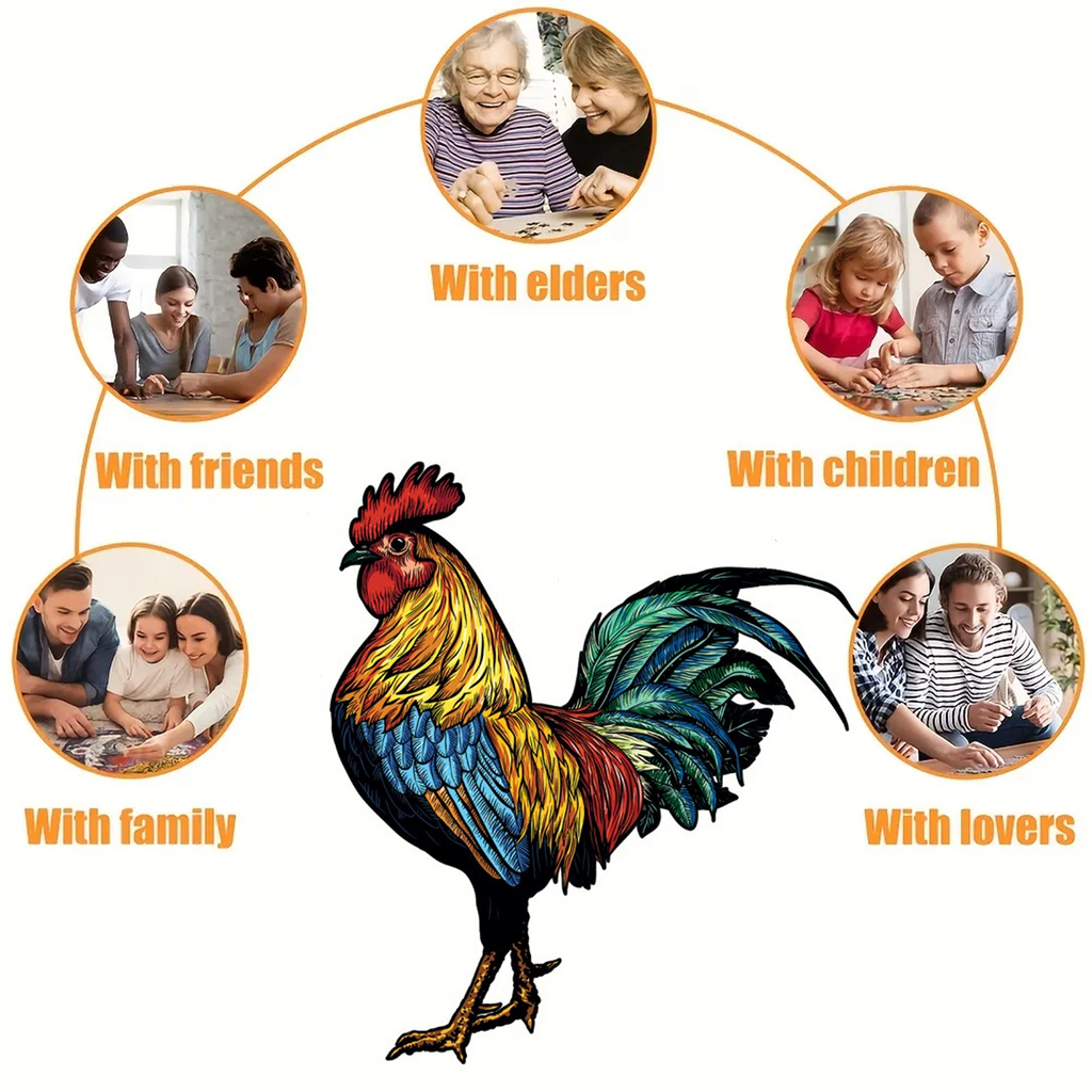 Blue Bantam Chicken - Wooden Jigsaw Puzzle - image 2