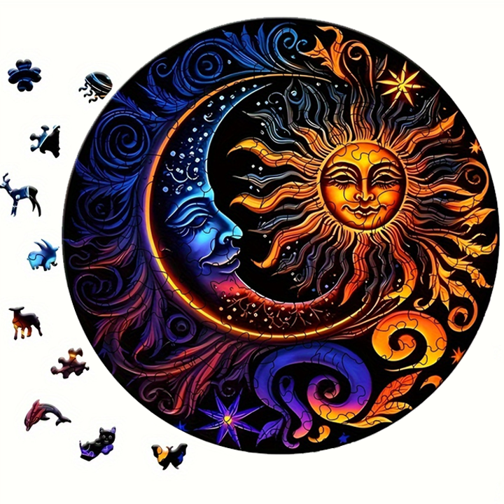 Moon And Sun - Wooden Jigsaw Puzzle - image 1