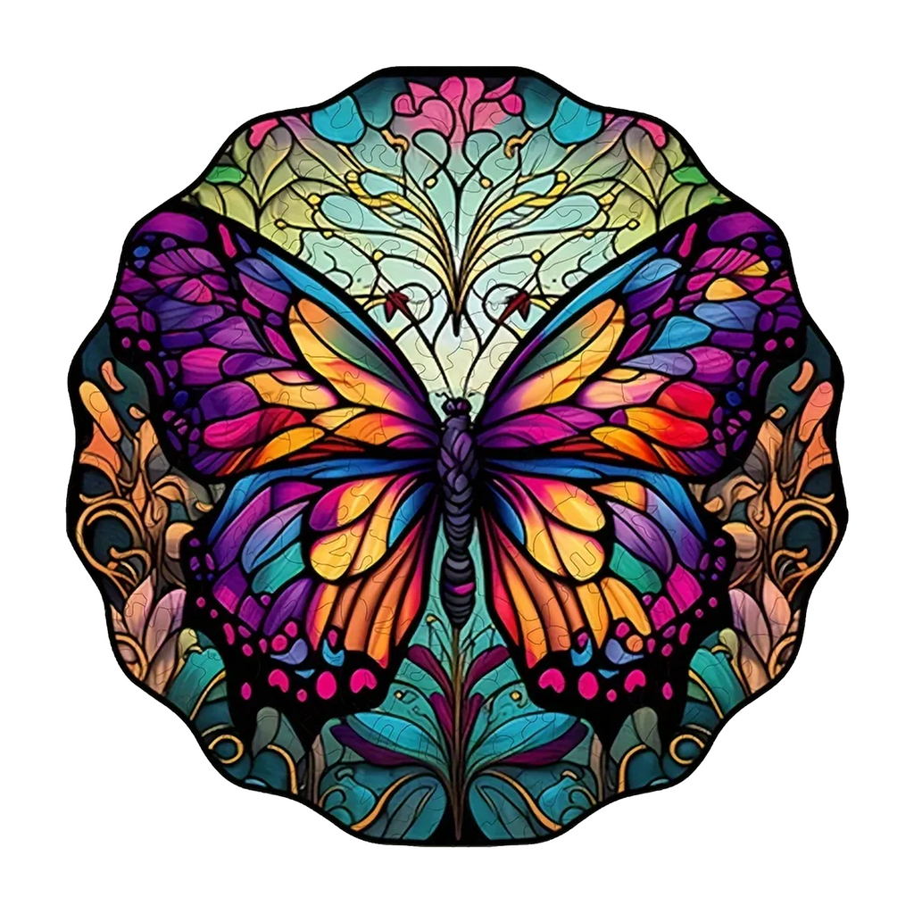 Colorful Butterfly - Wooden Jigsaw Puzzle - A3  - Wooden Gift Packaging - image 0