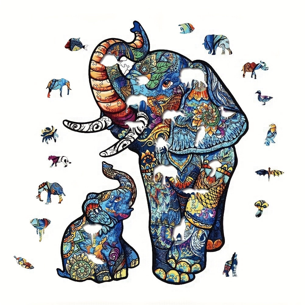 Elephant Mother And Child - Wooden Jigsaw Puzzle - image 1