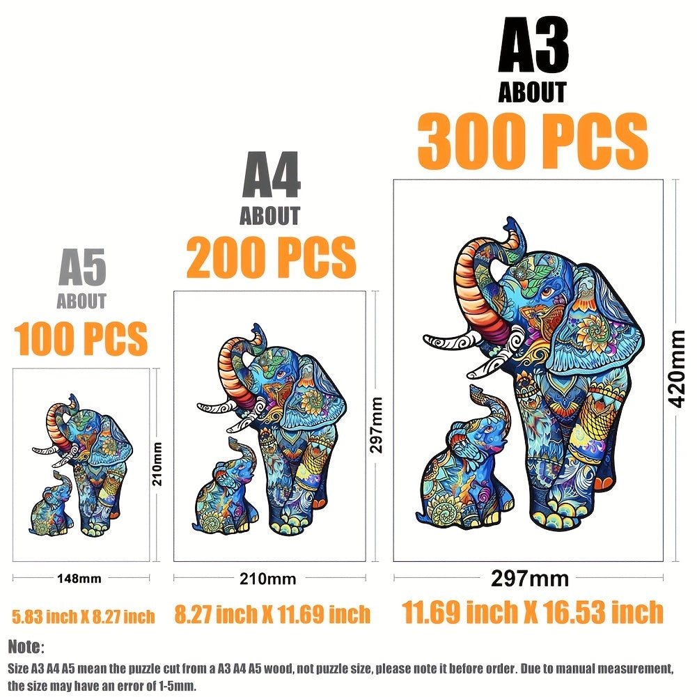 Elephant Mother And Child - Wooden Jigsaw Puzzle - image 2