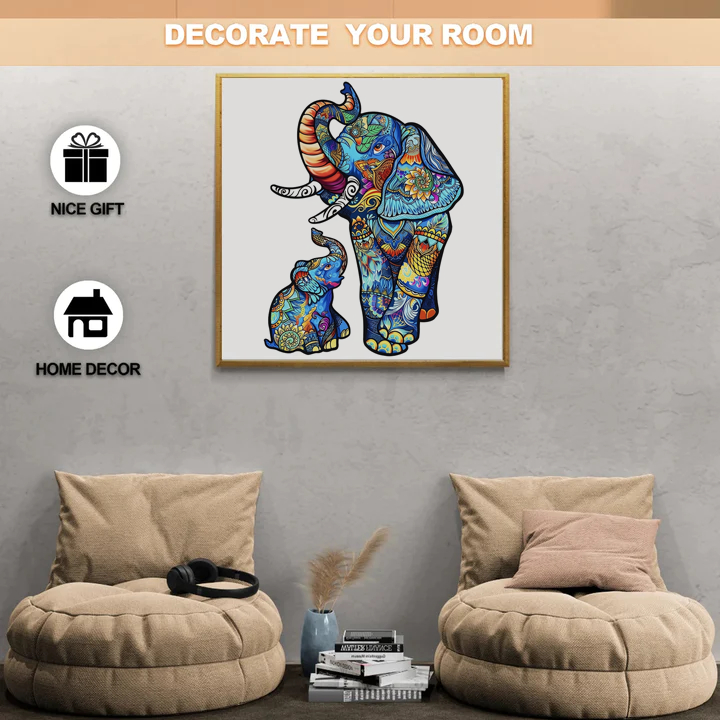 Elephant Mother And Child - Wooden Jigsaw Puzzle - image 4