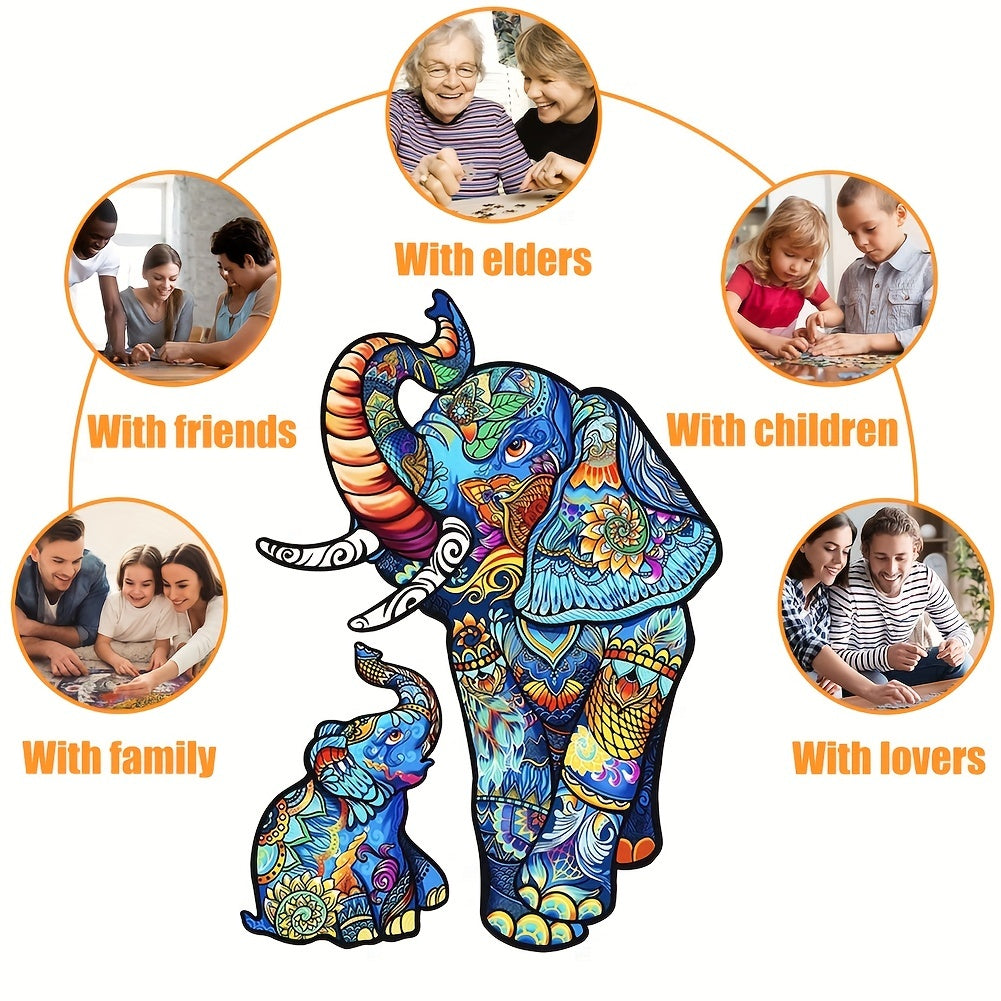 Elephant Mother And Child - Wooden Jigsaw Puzzle - image 3