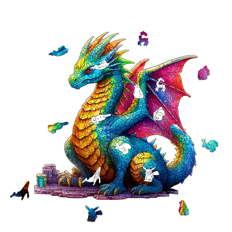 Red-eyed Wyvern - Wooden Jigsaw Puzzles - image 1