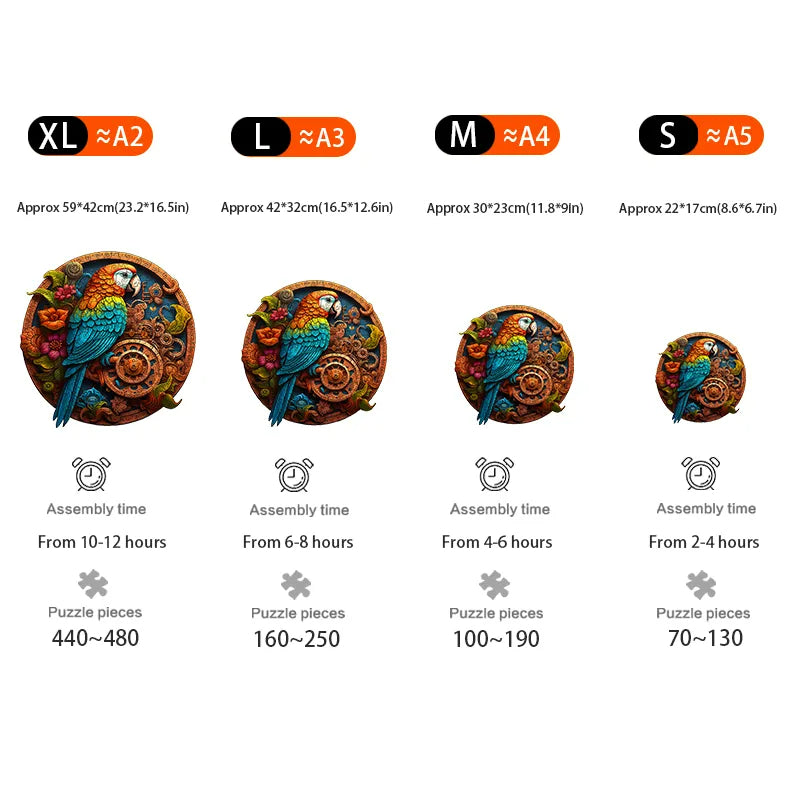 Gear Parrot - Wooden Jigsaw Puzzles - image 2