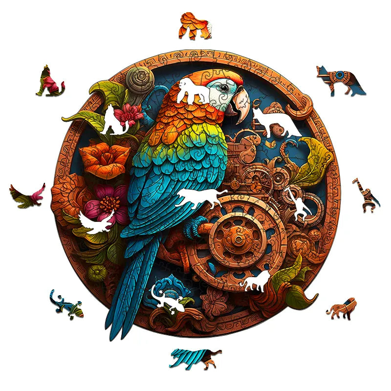 Gear Parrot - Wooden Jigsaw Puzzles - image 1
