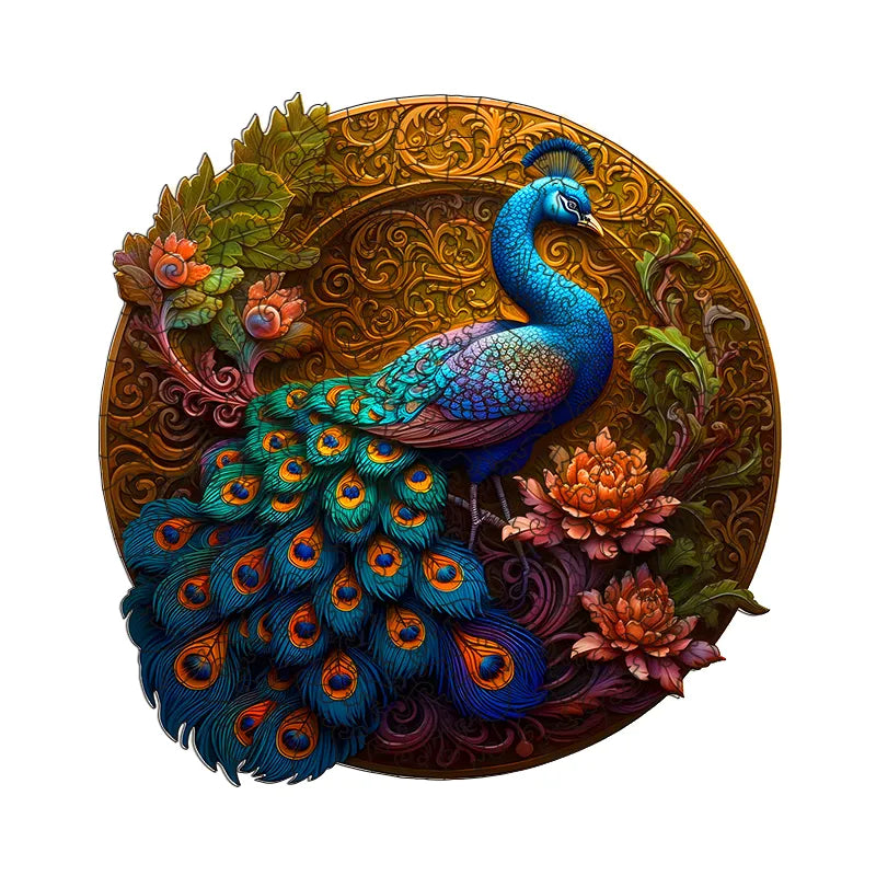 Peacock Peony - Wooden Jigsaw Puzzles - image 0