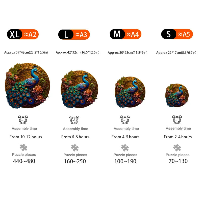 Peacock Peony - Wooden Jigsaw Puzzles - image 2