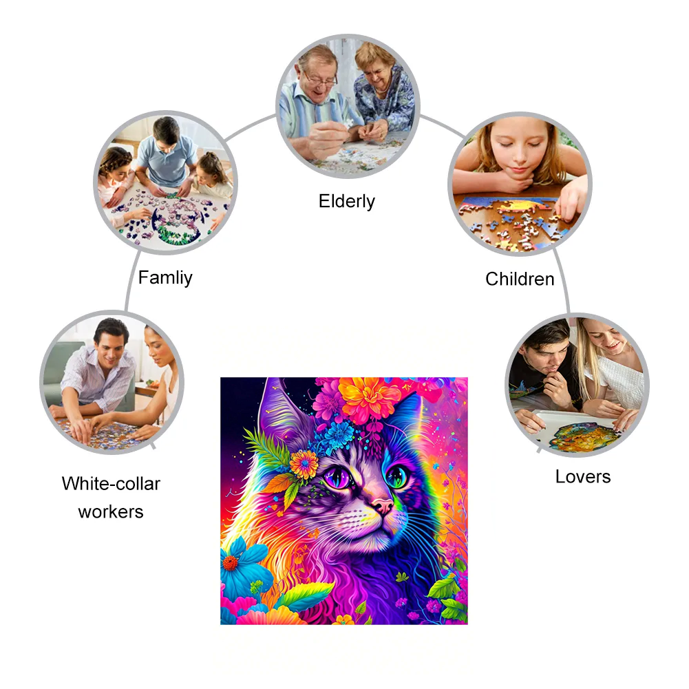 Flower Cat - Wooden Jigsaw Puzzle - image 4