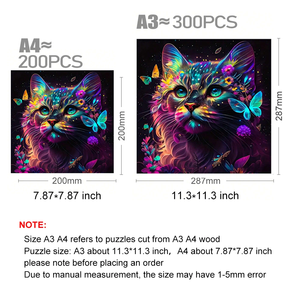 Colorful Cat - Wooden Jigsaw Puzzle - image 2